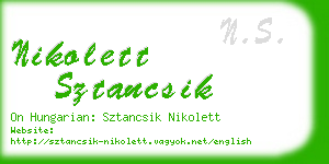 nikolett sztancsik business card